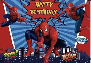 Spider Man Birthday + FREE GIFT BAGS!Room Wall Banner 60"x 79” Used Once - Picture 1 of 5