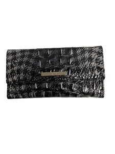 Nuovo! Portafoglio Brahmin Cordelia pied de poule ombretto Melbourne vera pelle - Foto 1 di 10