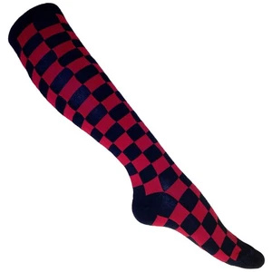 KARO CHECKERBOARD KNIESTRÜMPFE Rot-schwarz kariert, Größe 36-43 von Rock Daddy - Bild 1 von 1