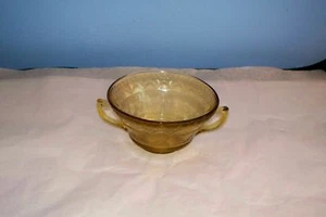 YELLOW DEPRESSION GLASS CREAM SOUP BOWL PATRICIAN  - Picture 1 of 1