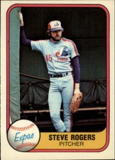 1981 Fleer Montreal Expos Baseball Card #143 Steve Rogers