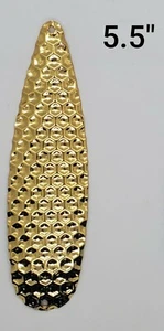 Fishing Spoon Flutter Hex 5.5" in/ 14 cm Build Your Tackle GOLD Cheap Wholesale - Picture 1 of 5