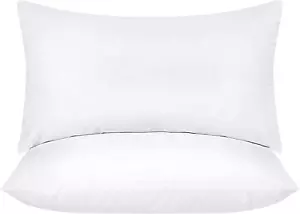 Throw Pillows Insert (Pack of 2, White) - 14 X 20 Inches Bed and Couch Pillows - - Picture 1 of 12