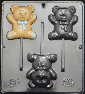 Teddy Bear Lollipop Chocolate Candy Mold Baby Shower 648 NEW - Picture 1 of 2