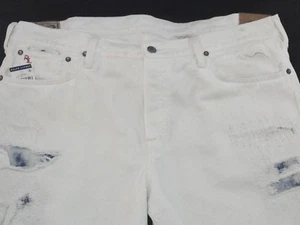 Polo Ralph Lauren Shorts Varick White Distressed Denim Slim Straight Men's $145 - Picture 1 of 12