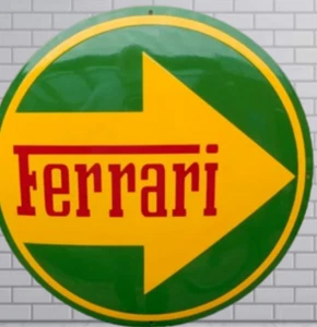 Ferrari Arrow Rare Porcelain Enamal Heavy Metal 30  inches Double Side - Picture 1 of 2