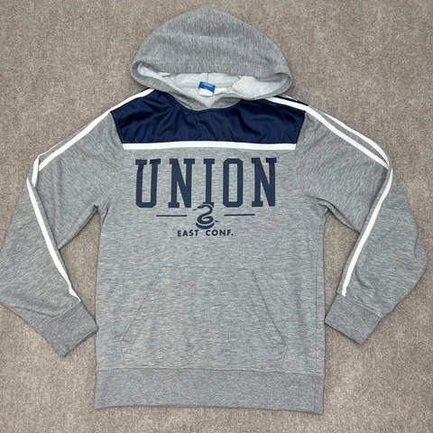 Adidas Philadelphia Union Hoodie Mens Small Gray Originals Trefoil Big Logo Cover