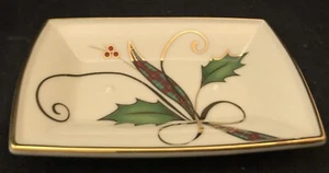 Lenox Dimension Collection Holiday Nouveau Gold Rim Soap Dish Holder - Picture 1 of 3