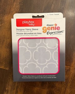 NEW Diaper Genie Expressions Cover designer fabric sleeve GRAY CLOVER Playtex