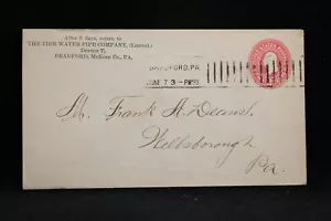 Pennsylvania: Bradford 1899 Tide Water Pipe Co Cover SCARCE Geary Machine Cancel - Picture 1 of 2