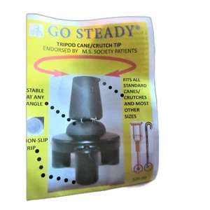 Punta de bastón Go Steady/base de trípode autoportante bastones de repuesto muletas 3/4 pulgadas - Imagen 1 de 4