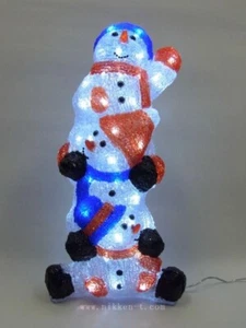 Three Snowman Height 40cm LED entrance or interior light 100V - Picture 1 of 1