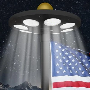 Ultra Bright Solar Powered Flag Pole Light 136 LED from Dusk to Dawn Waterproof - Picture 1 of 7