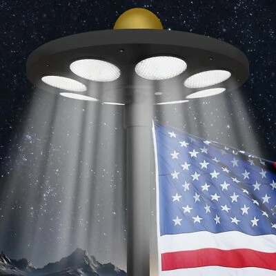 Ультра яркий флагшток на солнечных батареях 136 светодиодов от заката до рассвета водонепроницаемый - Изображение 1 из 4