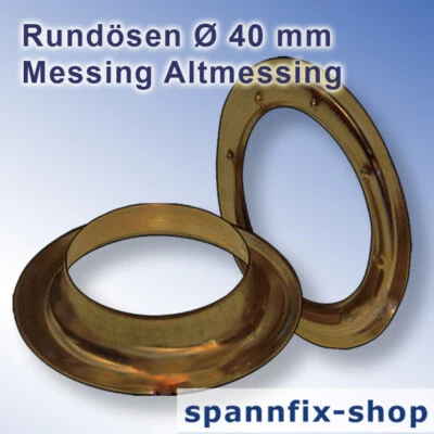 100 Pezzo Occhielli Ø 40 MM Ottone Anticato Oro Vecchio Camion Piano Bandierina - Immagine 1 di 3