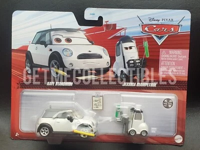 DISNEY PIXAR CARS NATE STANCHION JESSICA GIAMPETROL 2022 2 PACK SAVE 6% GMC - Image 1 of 2
