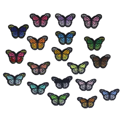 Set of 19  Butterfly Embroidered Patch 2.9 x 1.9 inches Iron-On Sew-On  - Image 1 of 3