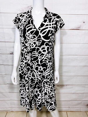 Vestido Avenue Mujer Talla 22/24 Negro Geométrico Bordado Manga Corta Foto 1 de 4