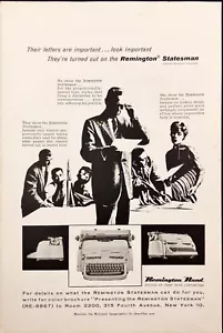 1958 Remington Rand Statesman Schreibmaschine Vintage Druckanzeige Geschäft & Ingenieure - Bild 1 von 1