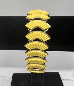 Pulsera vintage firmada por Coro tono oro amarillo limón - Imagen 1 de 10
