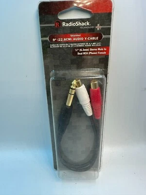 Radio Shack 42-2546 9-Inch Shielded Y-Adapter Audio Cable ~ NEW - Image 1 of 3