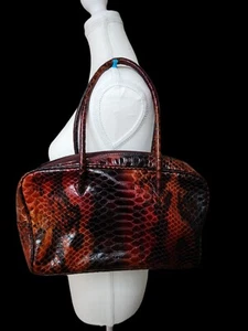 Women's Danier Geniune Leather Faux Croc HandBag Purse - Picture 1 of 6