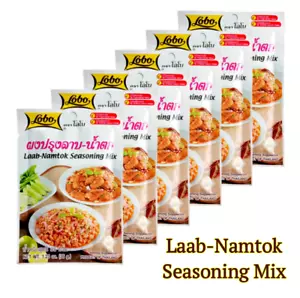 (Paquete de 6) Lobo Larb LAAB NAMTOK mezcla de condimentos ensalada picante tailandesa 35 g, 1,23 oz - Imagen 1 de 8
