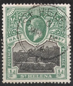 SG72 Sn:#61 1/2 d 1912 St Helena Casa de Gobierno Rey Jorge V Imágenes, usadas - Imagen 1 de 2