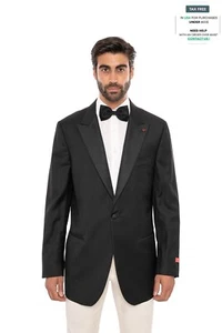 $5200 ISAIA NAPOLI "Aquaspider" Black Tuxedo Formal Jacket Wool 46 US / 56 EU 8L - Picture 1 of 8