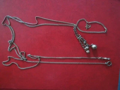 J5234 RELOJ BOLSILLO ANTIGUO ORO RELLENO CADENA/MANGUITO PROTECTOR CADENA 152 CM VER DESC Foto 1 de 4