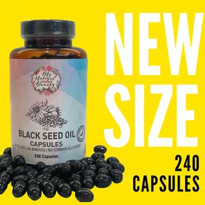 BLACK SEED OIL CAPSULES- NEW LARGE SIZE- SAME GREAT PRODUCT- 240 capsules - Picture 1 of 12