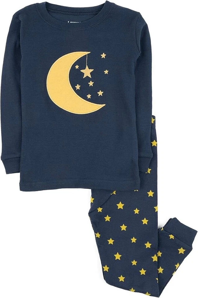 Leveret Boys 2 Piece Moon & Stars Pajama Set, 4 Years - Image 1 of 1