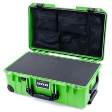 Lime Green & Black Pelican 1535 Air case with foam & lid org.  With wheels.