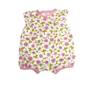 Tea Collection 3-6 mos Wrap Neck Retro Floral Print Cotton Bubble Romper - Picture 1 of 7