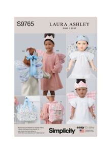 Simplicity 9765 Pattern Child & 18" Doll American Girl Laura Ashley Wings Crown