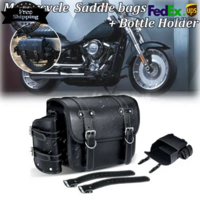 Motorcycle PU Leather Saddle Bags For Honda VTX 1800 N VTX1800C VTX1300C - Image 1 of 4