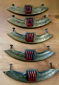 Fünf 6" O einzigartige Vintage Deko Schubladengriffe/eventuell Bakelit DK Bernstein Mitte - Bild 1 von 8