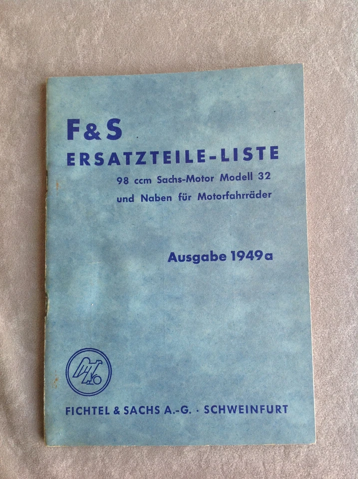 Original Ersatzteilliste F&S 98 ccm Modell 32 Ausgabe 1949 - Bild 1 von 1