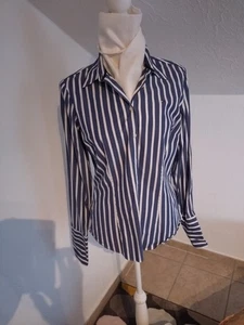 Tommy Hilfiger Damen Bluse Langarm Blau Weiss,Maritim, Größe 40 - Bild 1 von 2