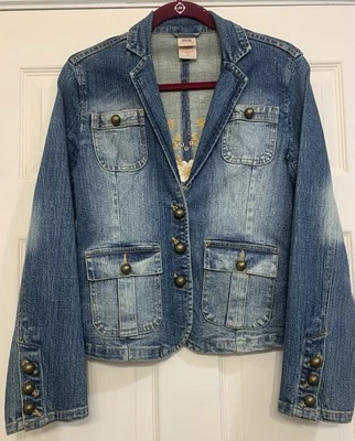 Blazer vaquero bordado envejecido Glory vintage descolorido talla 4.             1816 Foto 1 de 4