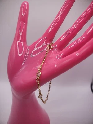 Pulsera Cadena Colgante Tono Dorado Cristal Transparente Joyería Disfraz Vintage Foto 1 de 4