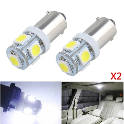 2x BA9S 5SMD 5050 5LED Car Wedge Light Bulbs 1895 T4W 1445 6253 White 12V DC - Image 1 of 4