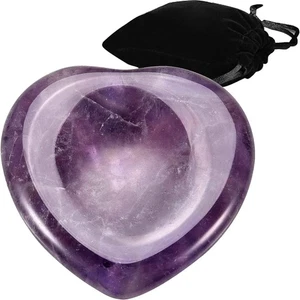 Amethyst Crystal Thumb Worry Stone Heart Shape Healing Crystals Gifts - Picture 1 of 3