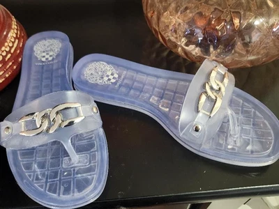 Chanclas VINCE CAMUTO para mujer Evolet tanga cadena plateada transparente talla 6 nuevas sin caja + regalo Foto 1 de 2