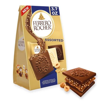 Ferrero Rocher Premium Cuadrados de Chocolate Surtidos, Chocolat Envuelto Individualmente Foto 1 de 4
