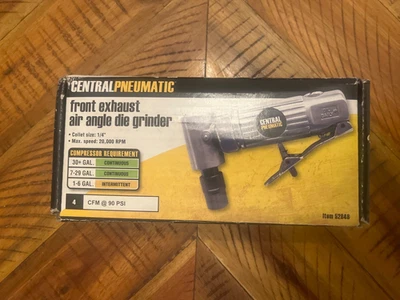 Amoladora de ángulo de aire de escape delantero neumática central artículo # 52848; 90 PSI. Foto 1 de 3