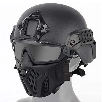 AIFORDGE Tactical Fast Helmet w/ Anti-Fog Goggles & Mask OS - Airsoft, Paintball, Hunting