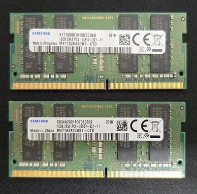Samsung M471A2K43DB1-CTD 32GB (2x16GB) PC4-21300 DDR4-2666MHz 2Rx8 Non-ECC - Image 1 of 2