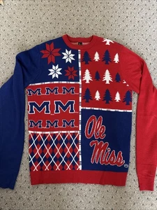 Universidad Mississippi Ole Miss Rebs Rebels Feo Navidad Suéter Mediano - Imagen 1 de 14