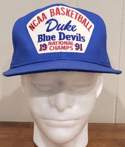 Vintage 1991 Duke Blue Devils NCAA Champs Snap Back Hat Large/One Size - Picture 1 of 6